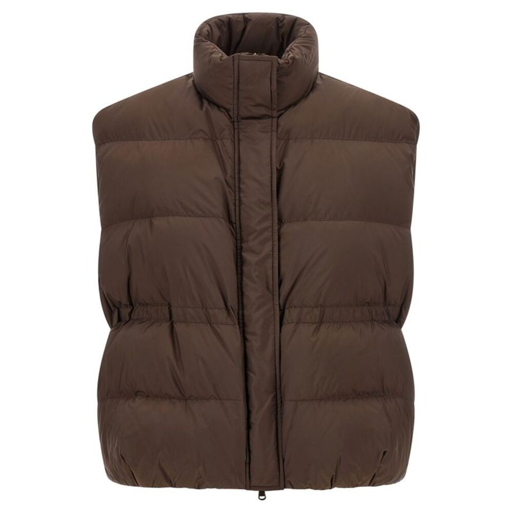 Brunello Cucinelli Brown Polyester Sleeveless Women's Jacket